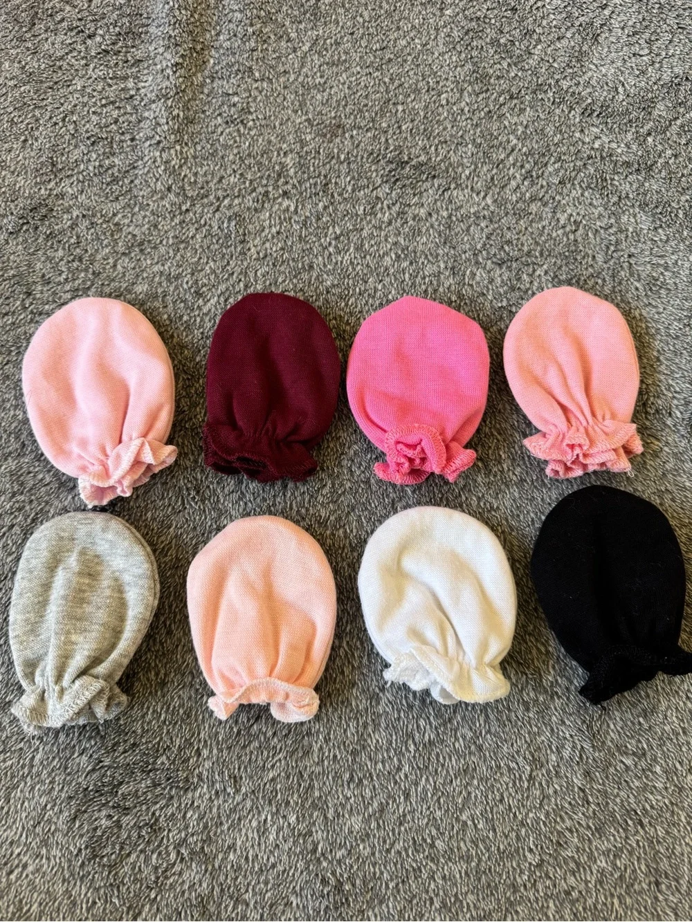 Baby Scratch Mittens Pack - Pink, Burgundy, Peach, White, Gray, Black
